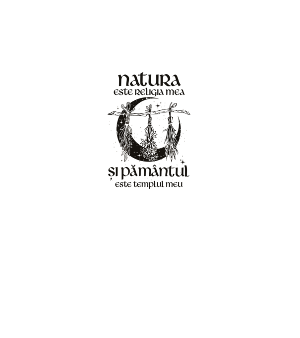 Natura este religia mea model alb pe tricou
