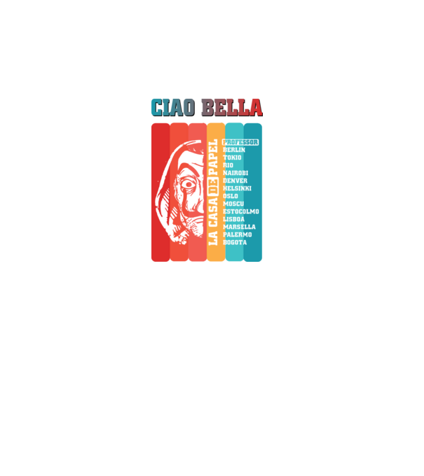 ciao bella retro model negru pe tricou