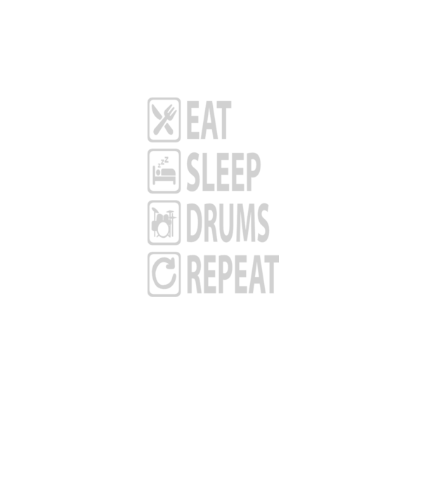 Eat Sleep Drum Repeat model negru pe tricou