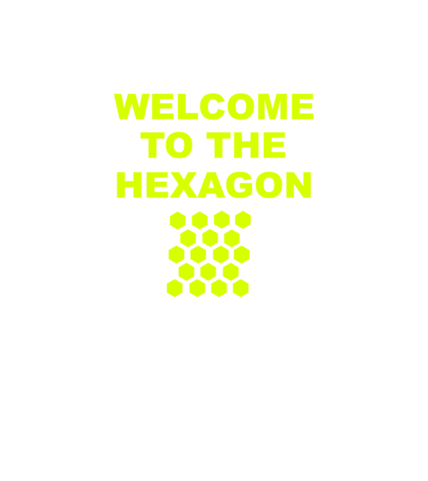 Welcome to the hexagon model portocaliu neon pe tricou