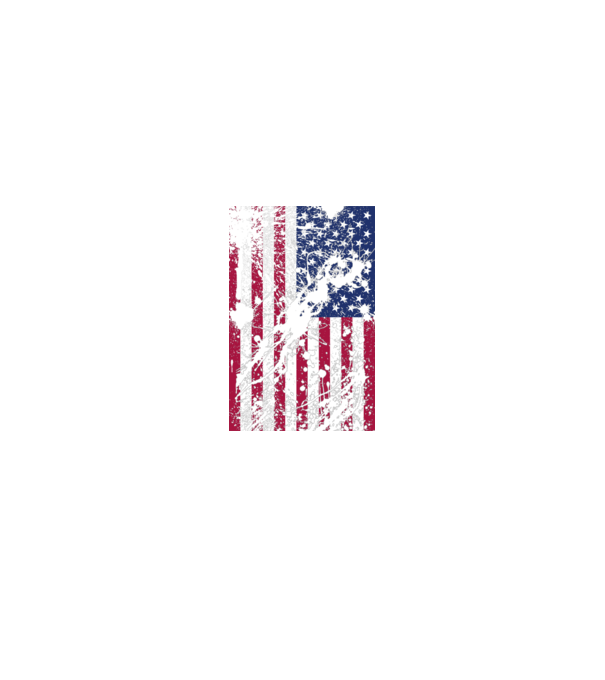ripped flag U.S. model alb pe tricou