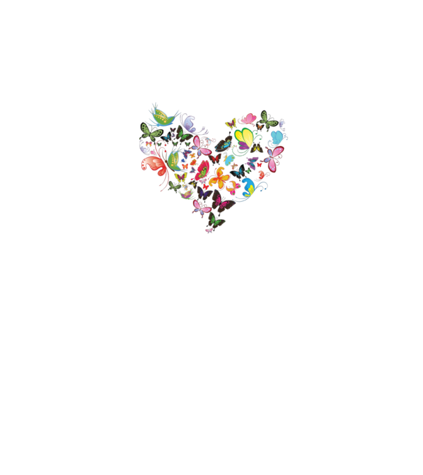 Butterfly Heart model alb pe tricou