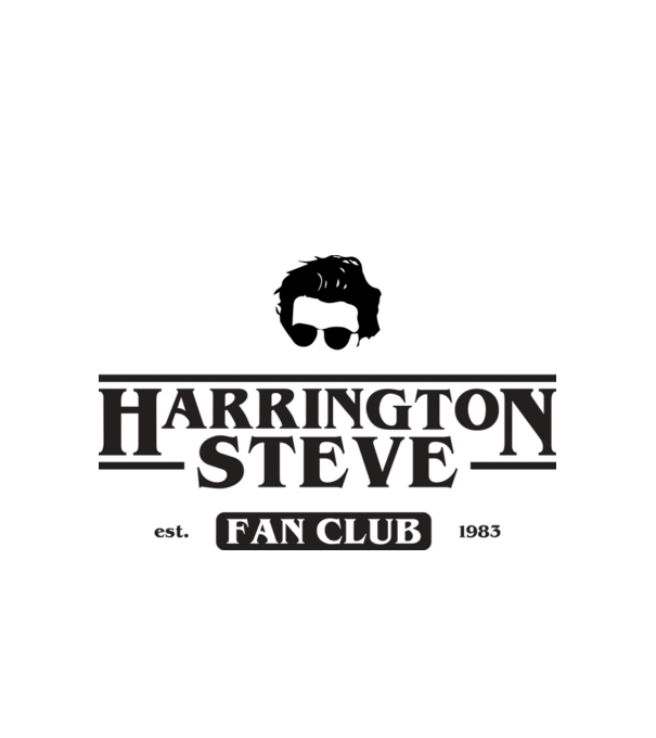 steve harrington fan club model alb pe tricou