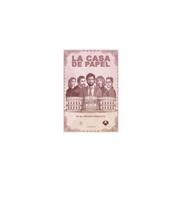 la casa de papel poster model negru pe tricou