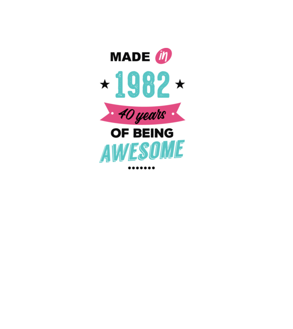 MADE in 1982 model alb pe tricou