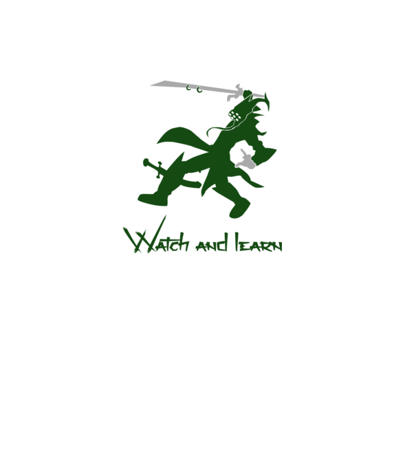 Watch and learn model alb pe tricou