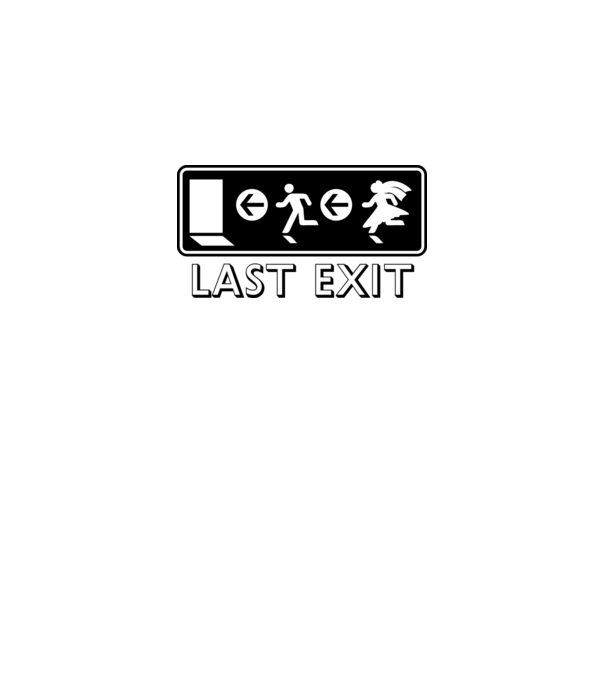 Last Exit model alb pe tricou