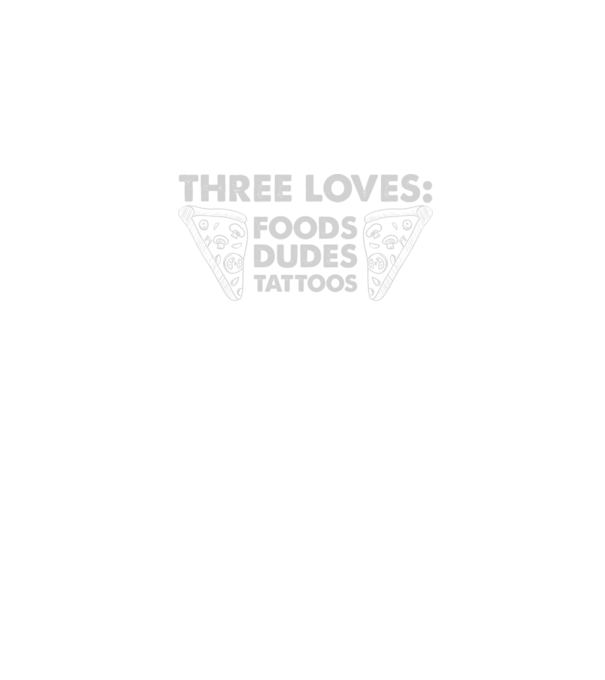 Three loves model negru pe tricou