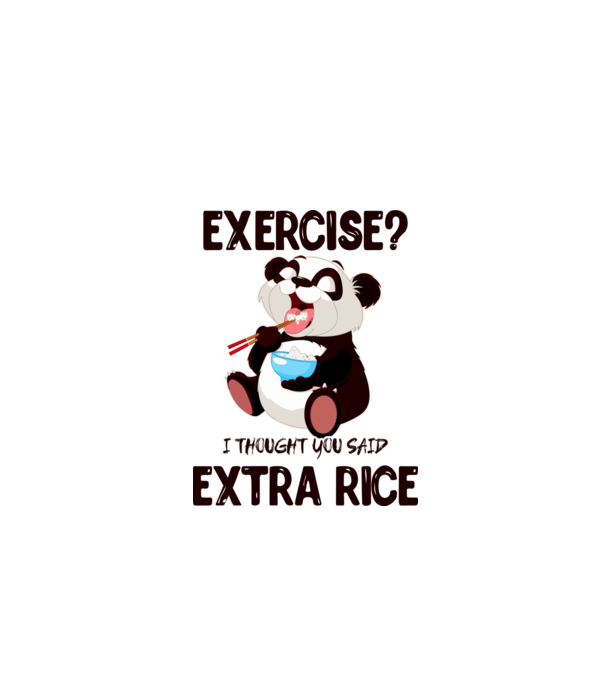 Exercise panda model alb pe tricou