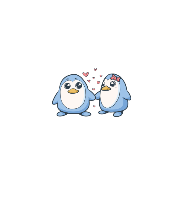 PINGUIN ÎNDRĂGOSTIT 2 model alb pe tricou