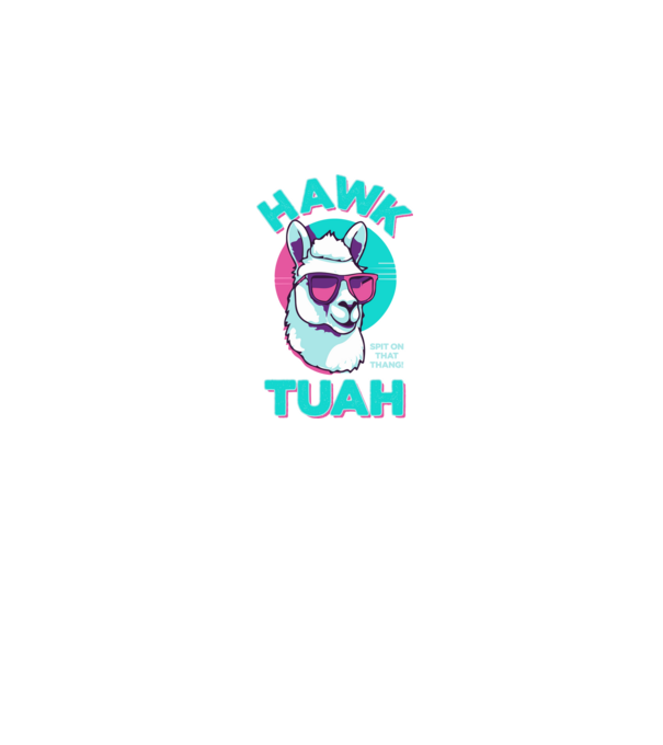 Hawk tuah llama retro sunglasses model albastru închis pe tricou