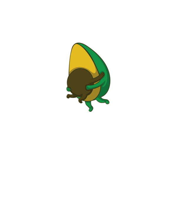 Avocado model alb pe tricou