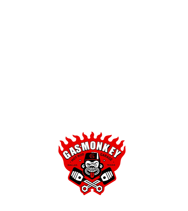 Gas Monkey model negru pe tricou