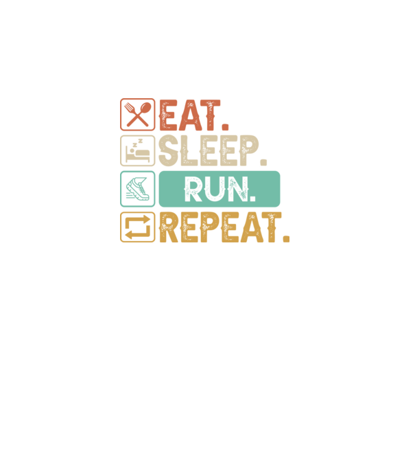 Eat Sleep Run Repeat model negru pe tricou