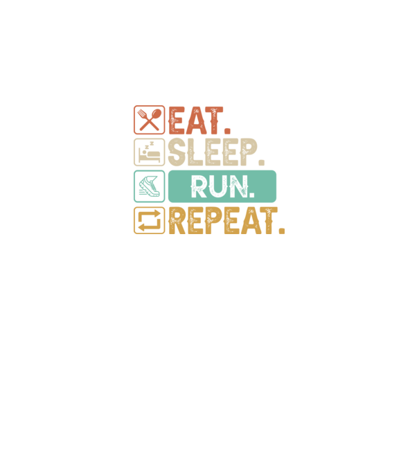 Eat Sleep Run Repeat model negru pe tricou