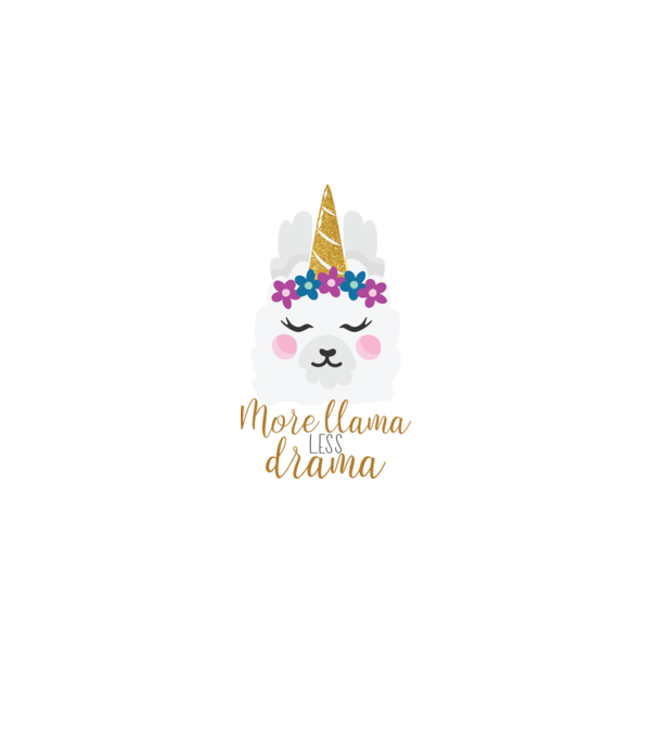 More Llama less drama model alb pe tricou