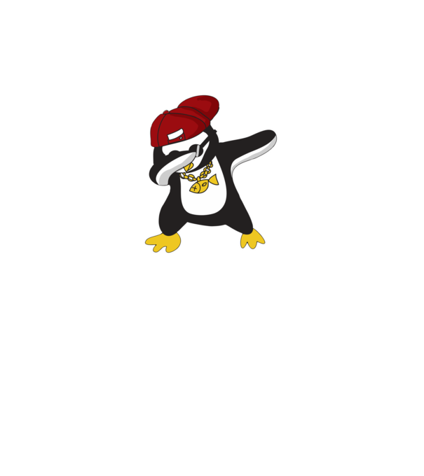 Pinguin DAB model gri pe tricou