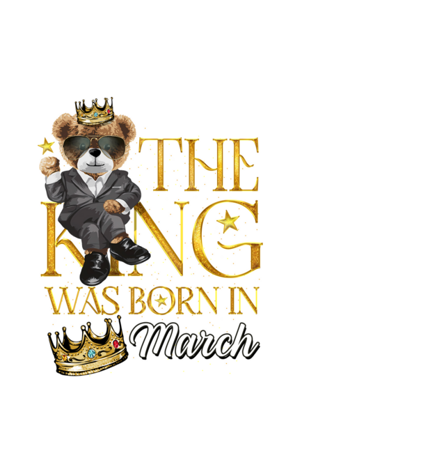 The king was born int MARCH model alb pe tricou