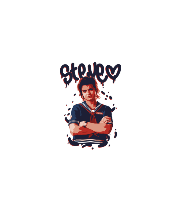 steve stranger things model gri pe tricou