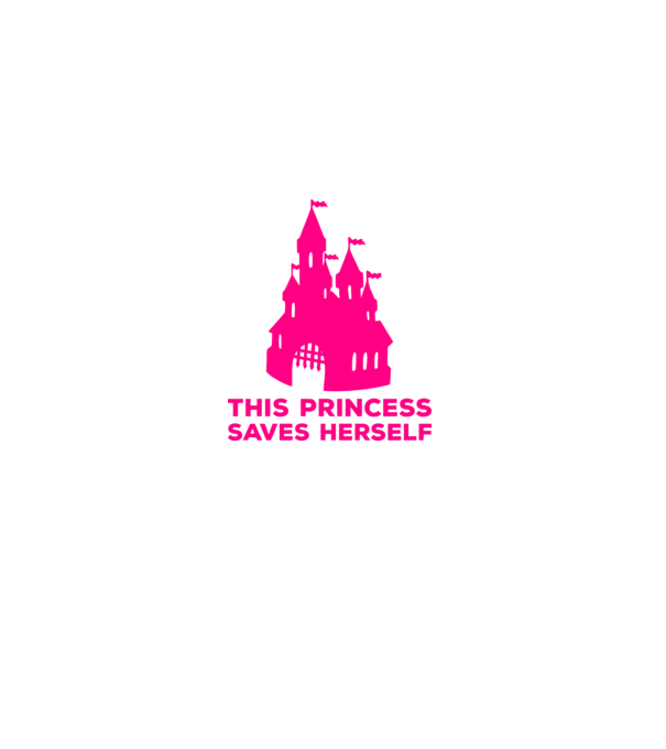 This princess saves herself model negru pe tricou