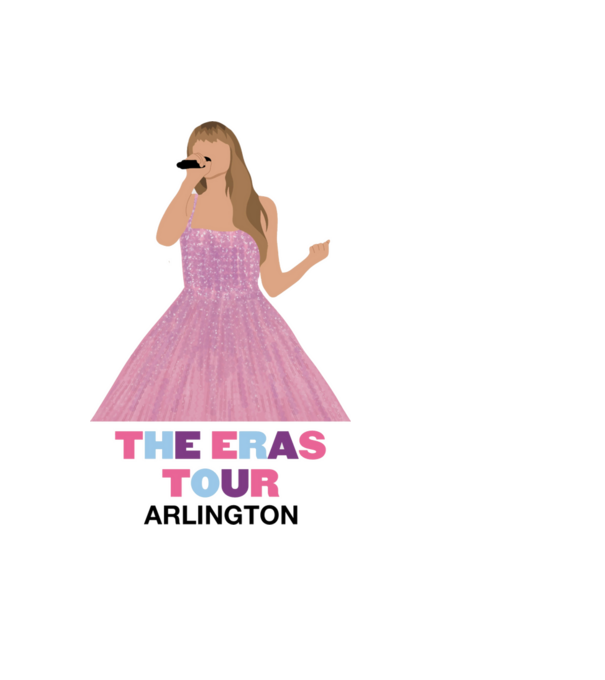 Taylor Swift The Eras Tour Arlington model albastru deschis pe tricou
