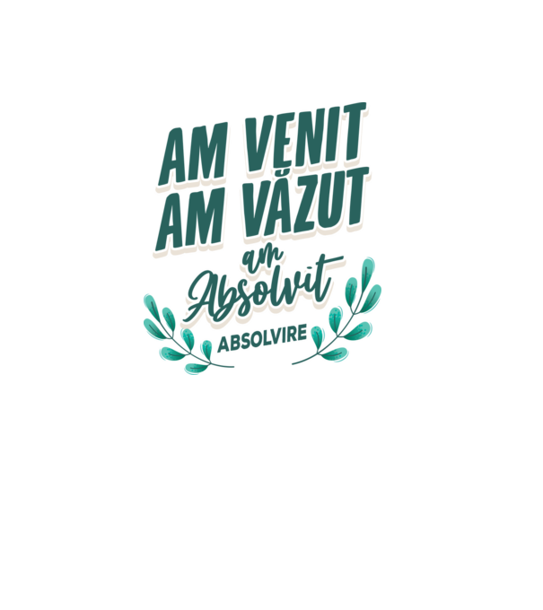 Absolvire model alb pe tricou