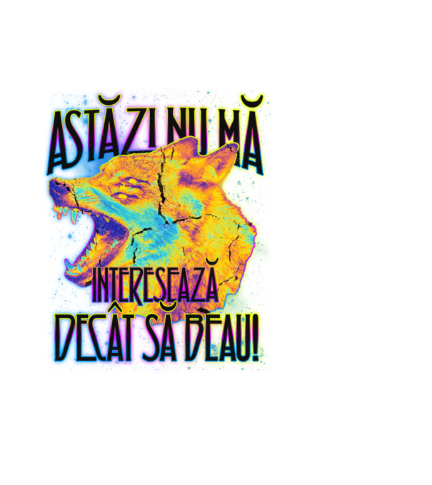 astăzi nu mă interesează decât să beau! model negru pe tricou
