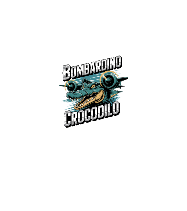 Bombardino Crocodilo 2 model negru pe tricou