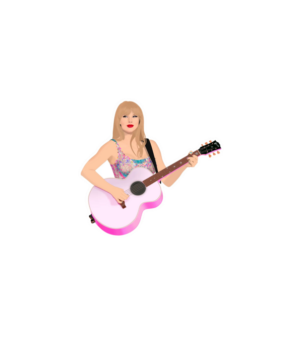 Taylor Swift pink model alb pe tricou