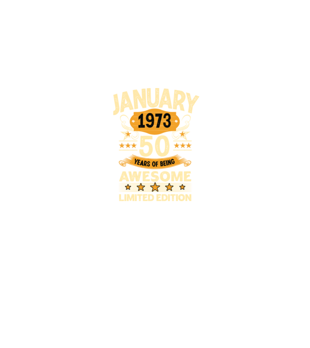 January 1973 50 years of being limited edition model albastru jeanși pe tricou