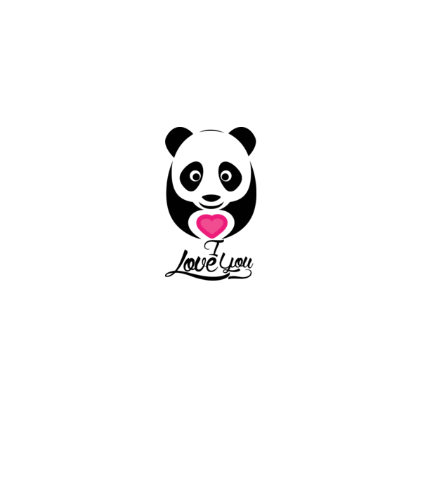 PandaHeart model alb pe tricou