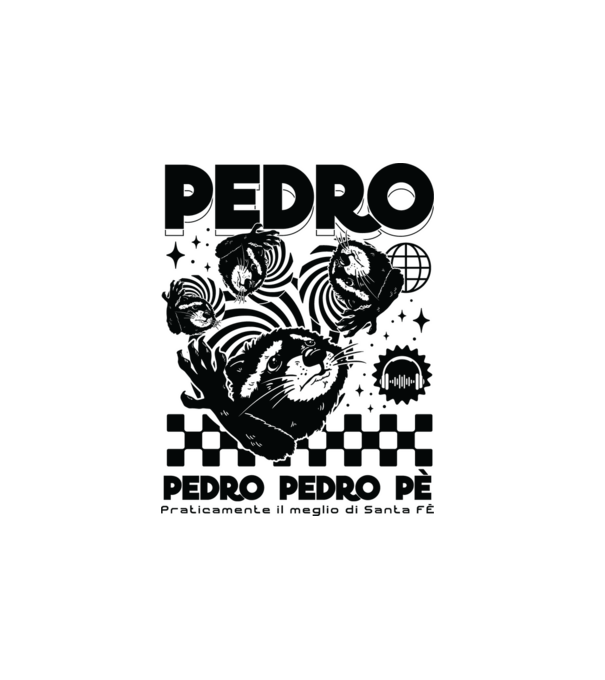 Pedro techno model alb pe tricou