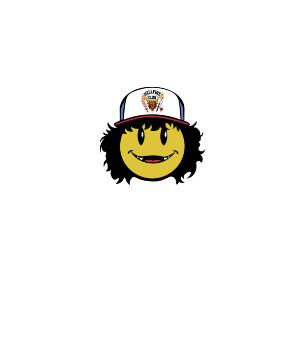 dustinhappyface model bordo pe tricou