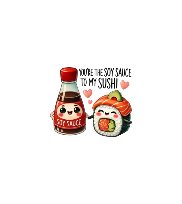 Soy Sauce to my Sushi model alb/roșu pe tricou