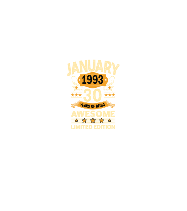 January 1993 30 years of being limited edition model negru pe tricou
