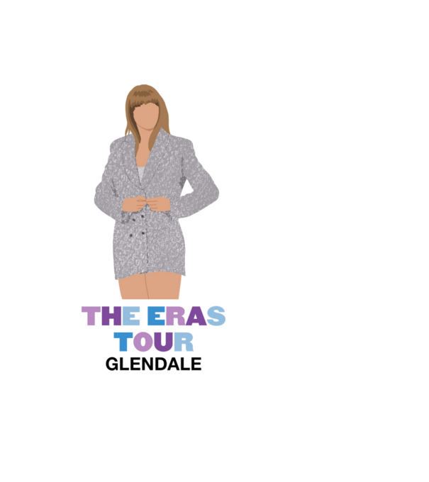Taylor Swift The Eras Tour Glendale 2 model negru pe tricou