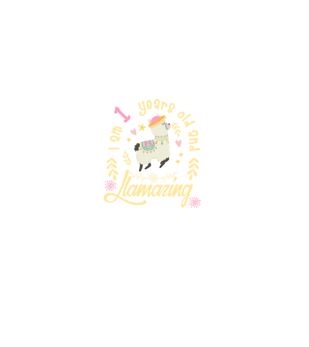Birthday Llamazing 1 years old model negru pe tricou