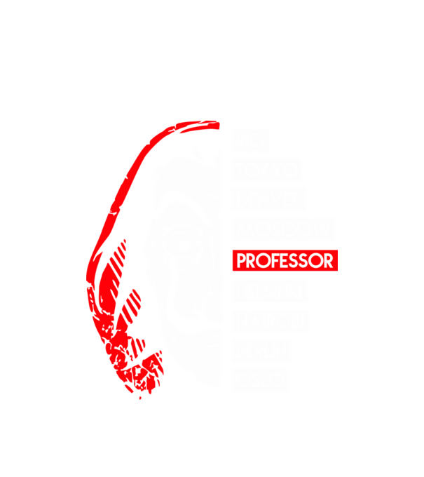 classic logo la casa de papel model alb pe tricou