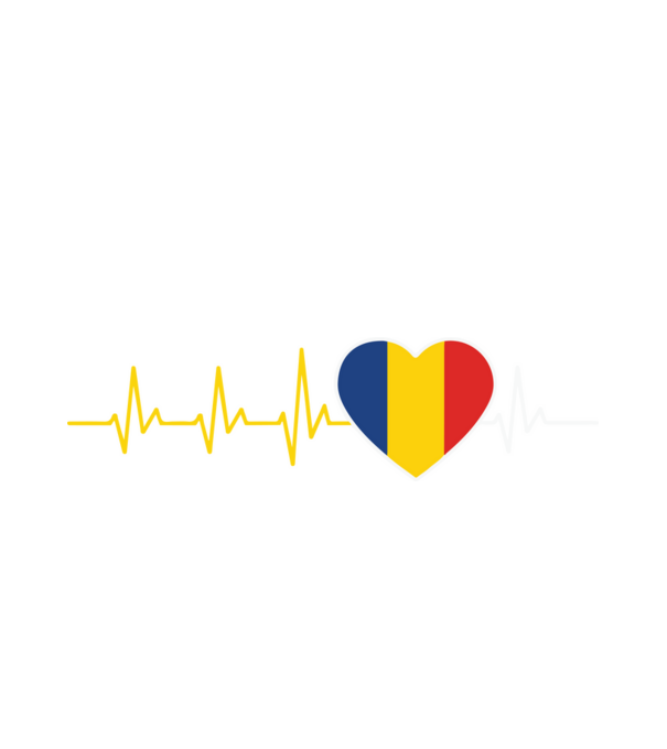 România heartbeat model alb pe tricou