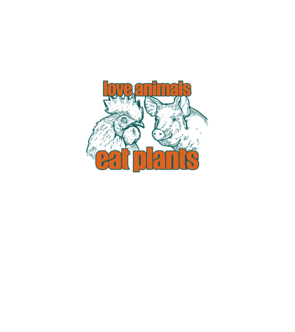love animals model alb pe tricou