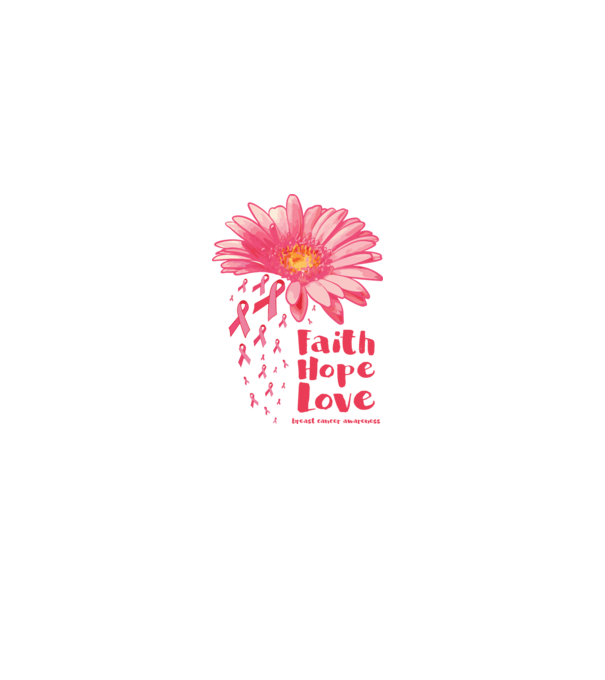 Gerbera faith hope love model alb pe tricou