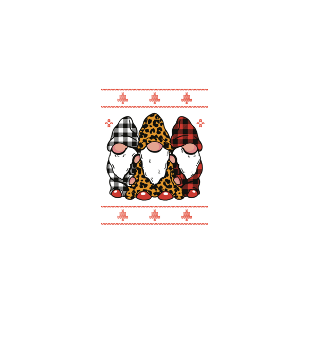 Ugly sweater gnomes model negru pe tricou