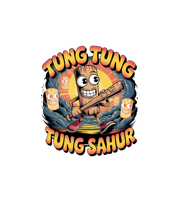 Tung Tung Tung Sahur Retro model nisipiu pe tricou