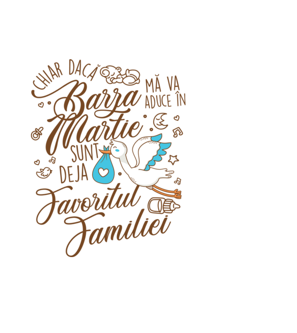 Favoritul familiei MARTIE model albastru deschis pe tricou