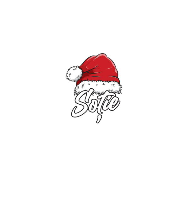 soție Santa Hat model negru pe tricou