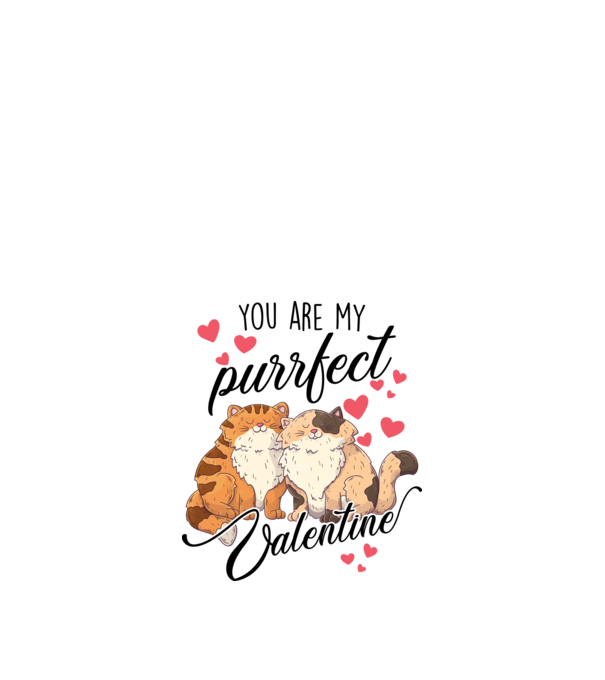 My purrfect valentine model alb pe tricou