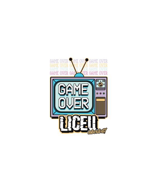 Absolvire retro liceu model negru pe tricou