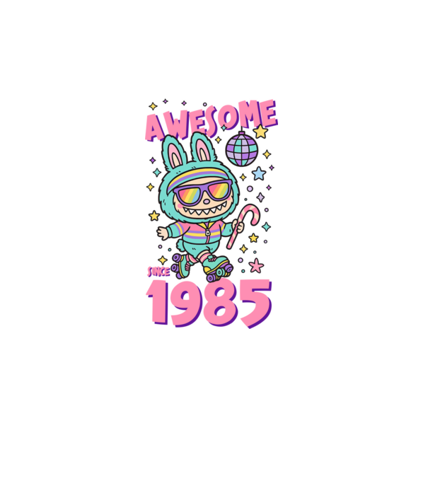 Awesome since 1985 - Labubu model turcoaz pe tricou