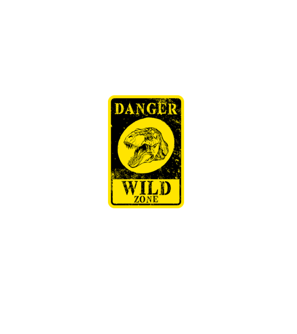 Danger wild zone model negru pe tricou