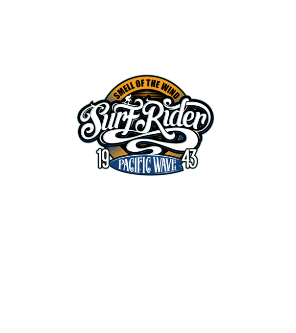 Surf Rider model turcoaz pe tricou